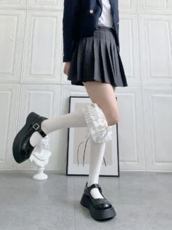 Ruffled Knee Socks -Clothing Discount Store ruffled knee socks stockings kawaii babe 433