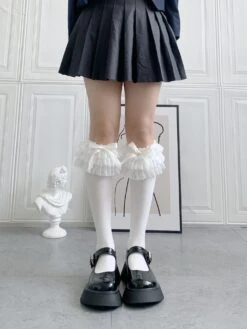 Ruffled Knee Socks -Clothing Discount Store ruffled knee socks stockings kawaii babe 664