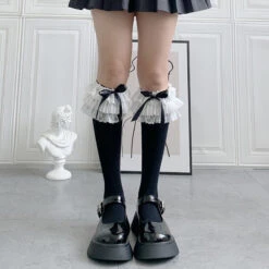 Ruffled Knee Socks -Clothing Discount Store ruffled knee socks stockings kawaii babe 669