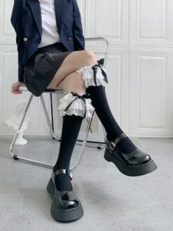 Ruffled Knee Socks -Clothing Discount Store ruffled knee socks stockings kawaii babe 887