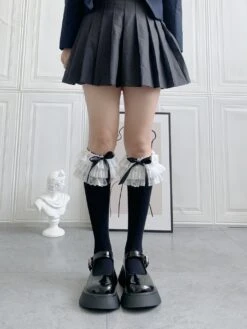 Ruffled Knee Socks -Clothing Discount Store ruffled knee socks stockings kawaii babe 988