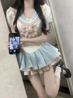 Sailor Scout Bunny Outfit 34 Sailor Scout Bunny Outfit -Clothing Discount Store sailor scout bunny outfit bunny cute skirt kawaii outfit pleated outfit kawaii babe 754