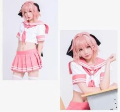 Sailor Seifuku Cosplay Set + Wig -Clothing Discount Store sailor seifuku cosplay set anime fate astolfo cosplaying cosplays costume ddlg playground 408