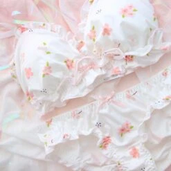 Sakura Blossom Lingerie Set -Clothing Discount Store sakura blossom lingerie set bra bralette bras brasier cherry blossoms ddlg playground 215