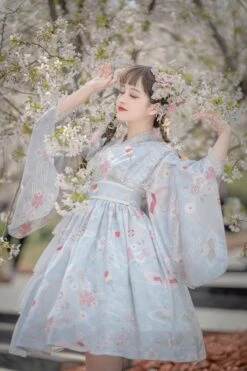 Sakura Kimono Dress -Clothing Discount Store sakura kimono lolita dress cherry blossom china chinese dresses ddlg playground 396
