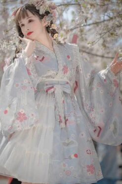 Sakura Kimono Dress -Clothing Discount Store sakura kimono lolita dress cherry blossom china chinese dresses ddlg playground 469