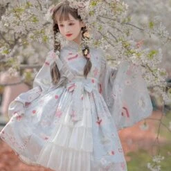 Sakura Kimono Dress -Clothing Discount Store sakura kimono lolita dress cherry blossom china chinese dresses ddlg playground 723