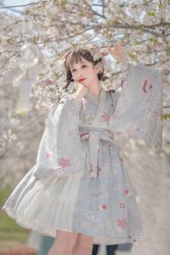 Sakura Kimono Dress -Clothing Discount Store sakura kimono lolita dress cherry blossom china chinese dresses ddlg playground 955