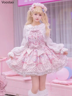Pastel Dream Girl Kawaii Dress -Clothing Discount Store sanrio lolita dress babydoll black cinnamoroll dresses jsk ddlg playground 593