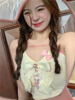 Serendipity Kitten Tank 20 Serendipity Kitten Tank -Clothing Discount Store serendipity kitten tank 70s cats cropped top kitsch shirt kawaii babe 170