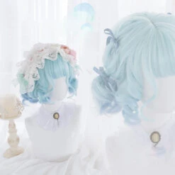 Shades Of Blue Bob Wig -Clothing Discount Store shades of blue bob wig kanekalon lolita bag wigs kawaii babe 654