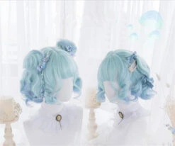 Shades Of Blue Bob Wig -Clothing Discount Store shades of blue bob wig kanekalon lolita bag wigs kawaii babe 682