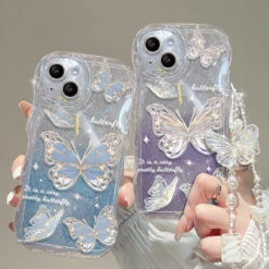 Shimmering Butterfly IPhone Case & Chain