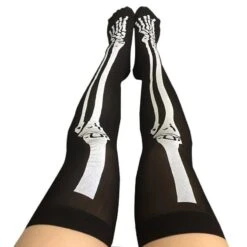 Skeleton Stockings -Clothing Discount Store skeleton stockings bone bones creepy gore halloween leggings ddlg playground 364