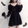 Slouchy Goth Dress -Clothing Discount Store slouchy goth dress dresses dress goth gothic kawaii lace 462