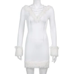 Snow Goddess Dress -Clothing Discount Store snow goddess dress dress dresses furry fuzzy fuzzy dress kawaii babe 700