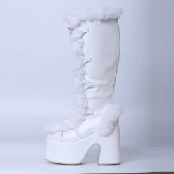 Snowbunny Fur Platform Boots -Clothing Discount Store snowbunny fur platform boots boots fluffy footwear fur furry 317