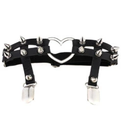 Spiked Heart Garter Belt -Clothing Discount Store spiked heart garter belt belts garter belt heart alternative fashion 615