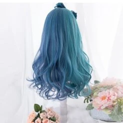 Split Blue Cosplay Wig -Clothing Discount Store split blue lolita wig cosplay cosplayer curly hair kanekalon wigs ddlg playground 331