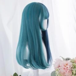 Split Blue Cosplay Wig -Clothing Discount Store split blue lolita wig cosplay cosplayer curly hair kanekalon wigs ddlg playground 437