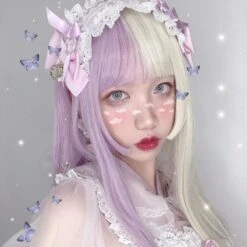 Split Lavender Cosplay Wig 22 Split Lavender Cosplay Wig -Clothing Discount Store split lavender lolita wig bangs fairy kei fake hair kanekalon wigs ddlg playground 986