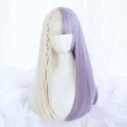 Split Lavender Cosplay Wig 21 Split Lavender Cosplay Wig -Clothing Discount Store split lavender lolita wig bangs fairy kei fake hair kanekalon wigs ddlg playground 992