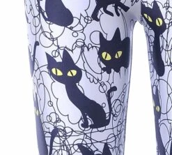 Spooky Cat Leggings 6 Spooky Cat Leggings -Clothing Discount Store spooky cat leggings activewear black cats creepy fitness pants ddlg playground 674