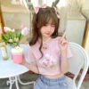 Spring Bunny Crop Top -Clothing Discount Store spring bunny crop top tops easter shirts shirt kawaii babe 440