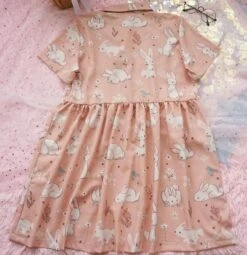 Spring Bunny School Girl Dress -Clothing Discount Store spring bunny school girl dress baby bun bunnies rabbit dresses flower ddlg playground 124