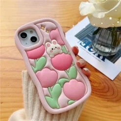 Spring Tulip Bunny IPhone Case -Clothing Discount Store spring tulip bunny iphone case iphone iphone case cases phone cases case kawaii babe 430