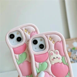 Spring Tulip Bunny IPhone Case -Clothing Discount Store spring tulip bunny iphone case iphone iphone case cases phone cases case kawaii babe 470
