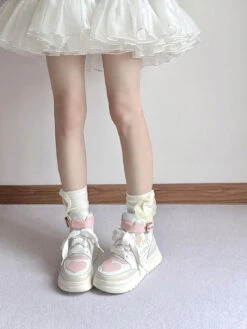 Star Crown Pastel Hi-Tops 28 Star Crown Pastel Hi-Tops -Clothing Discount Store star crown pastel hi tops booties boots faecore fairy kei fairycore shoes kawaii babe 985