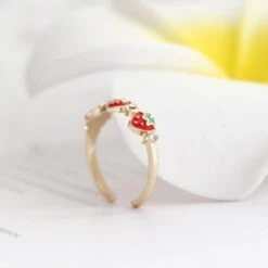 Strawberry Babe Ring 13 Strawberry Babe Ring -Clothing Discount Store strawberry babe ring berries berry diamonds gold rhinestone ddlg playground 954