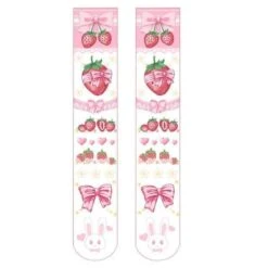Strawberry Babe Stockings -Clothing Discount Store strawberry babe stockings berries berry kawaii knee high sockies ddlg playground 600