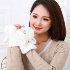 Strawbunny Plush Mittens -Clothing Discount Store strawberry bunny plush soft mittens gloves kawaii 951