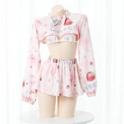 Strawberry Cow Cosplay 11 Strawberry Cow Cosplay -Clothing Discount Store strawberry cow cosplay pink white calf cosplaying costumes costume lingerie ddlg playground 111