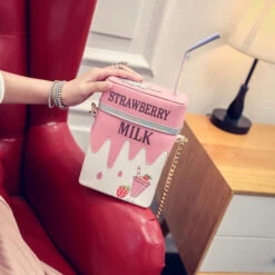 Strawberry Milk Handbag -Clothing Discount Store strawberry milk handbag 2 dimensional purse 2d 3d box box purse purse kawaii babe 303