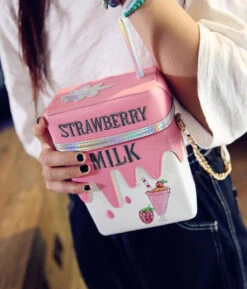 Strawberry Milk Handbag -Clothing Discount Store strawberry milk handbag 2 dimensional purse 2d 3d box box purse purse kawaii babe 367