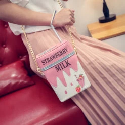 Strawberry Milk Handbag -Clothing Discount Store strawberry milk handbag 2 dimensional purse 2d 3d box box purse purse kawaii babe 395