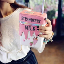 Strawberry Milk Handbag -Clothing Discount Store strawberry milk handbag 2 dimensional purse 2d 3d box box purse purse kawaii babe 689