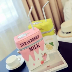 Strawberry Milk Handbag -Clothing Discount Store strawberry milk handbag 2 dimensional purse 2d 3d box box purse purse kawaii babe 694