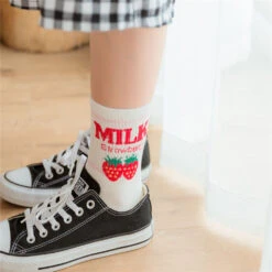 Strawberry Milk Socks 40 Strawberry Milk Socks -Clothing Discount Store strawberry milk socks ankle socks fruit harajuku harajuku backpack japan kawaii babe 114