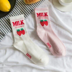 Strawberry Milk Socks 33 Strawberry Milk Socks -Clothing Discount Store strawberry milk socks ankle socks fruit harajuku harajuku backpack japan kawaii babe 361