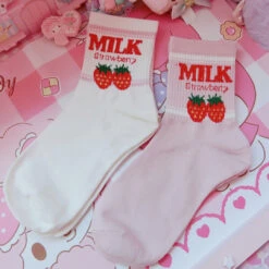 Strawberry Milk Socks 24 Strawberry Milk Socks -Clothing Discount Store strawberry milk socks ankle socks fruit harajuku harajuku backpack japan kawaii babe 601