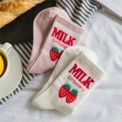 Strawberry Milk Socks 35 Strawberry Milk Socks -Clothing Discount Store strawberry milk socks ankle socks fruit harajuku harajuku backpack japan kawaii babe 784
