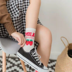 Strawberry Milk Socks 38 Strawberry Milk Socks -Clothing Discount Store strawberry milk socks ankle socks fruit harajuku harajuku backpack japan kawaii babe 840
