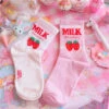 Strawberry Milk Socks -Clothing Discount Store strawberry milk socks pink ankle socks fruit harajuku harajuku backpack japan kawaii babe 936