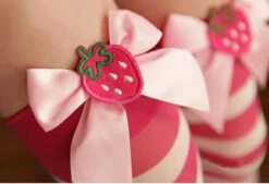 Strawberry Striped Stockings 24 Strawberry Striped Stockings -Clothing Discount Store strawberry striped stockings knee socks sockies stockings strawberries stockings kawaii babe 276