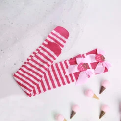 Strawberry Striped Stockings 21 Strawberry Striped Stockings -Clothing Discount Store strawberry striped stockings pink knee socks sockies stockings strawberries stockings kawaii babe 487