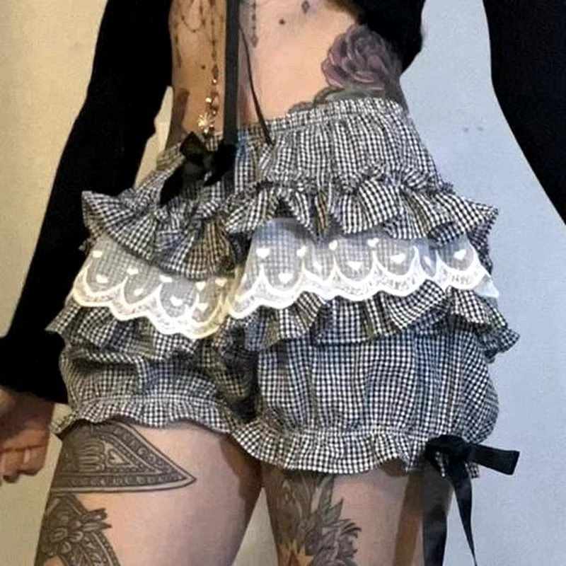 Striped Ruffled Bloomer Shorts 5 Striped Ruffled Bloomer Shorts - Image 3